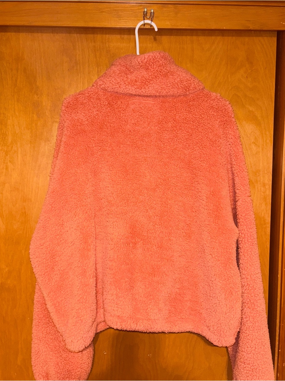 American Eagle Seriously Huggable Sherpa Fleece Jacket Pink Peach Medium M - Picture 6 of 6